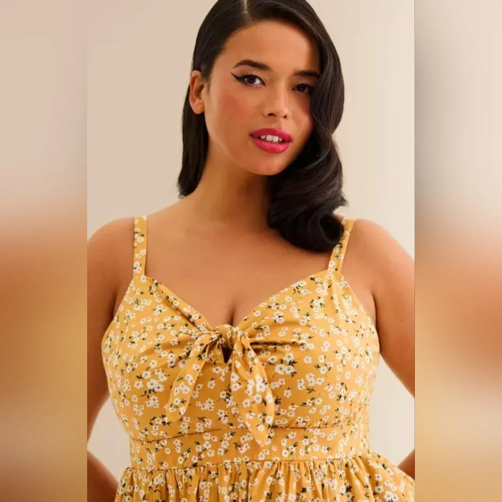 🌼Torrid Yellow Floral Midi Dress - Picture 10 of 12
